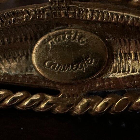 Rare Hattie Carnegie Signed Brooch Pin in Gold Faux Pearls & Rhinestones! - Picture 10 of 10